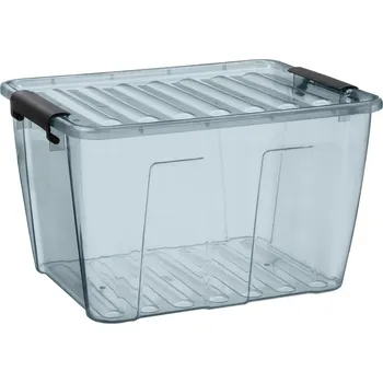 Dóza na potraviny Nádoba s víkem Plast Team Home Box 15L průhledná šedá