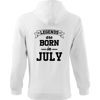 Pánská mikina Legends are born in July - Mikina s kapucí na zip trendy zipper - M ( Bílá )