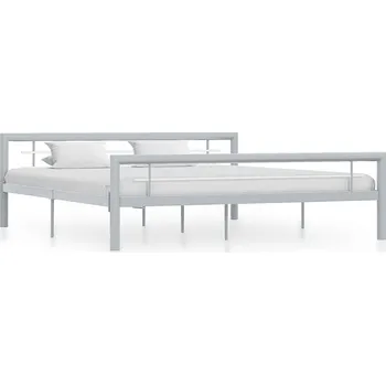 Postel vidaXL Marketos Rám postele šedobílý kov 180 x 200 cm