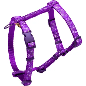 Postroj pro psa BAFPET Popruhové kšíry KROUŽKY Barva: Fialová, Rozměr: 15mm x OK:29-45cm, OH:37-57cm 18421KR