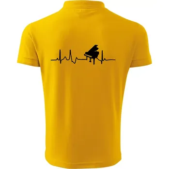 Pánská košile Piano ekg - křídlo - Polokošile pánská Pique Polo 203 - XL ( Žlutá )