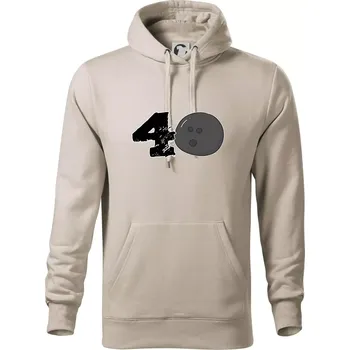 Pánská mikina Bowling kulaté narozeniny 40 - Mikina pánská Cape s kapucí - 4XL ( Ledově šedá )