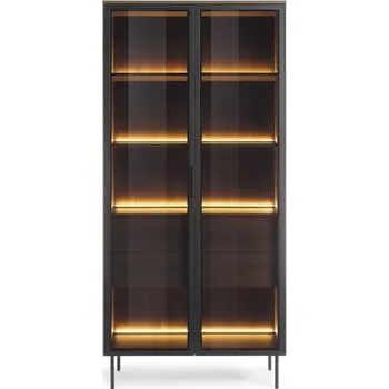 Obývací stěna Laski Vitrína vysoká Lumi 2D2S + LED Barevné provední: Dub dunin