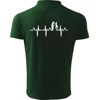 Pánská košile EKG salsa tanečníci - Polokošile pánská Pique Polo 203 - 3XL ( Lahvově zelená )