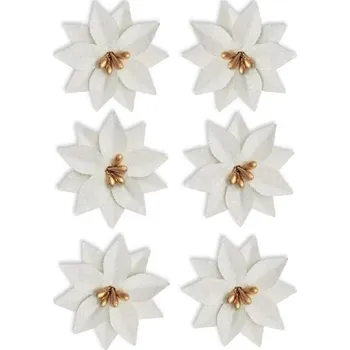 Barevný papír Galeria Papieru Papírové květiny - vánoční hvězda bílá, 6 ks