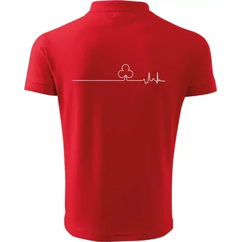 Pánská košile Poker EKG žaludy trefy - Polokošile pánská Pique Polo 203 - 4XL ( Červená )