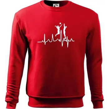 Pánská mikina EKG volejbalistky - Mikina Essential pánská - 3XL ( Červená )