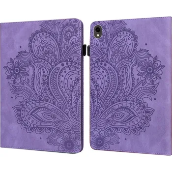 Pouzdro na tablet Flowers zavírací pouzdro na Samsung Galaxy Tab S9 FE/Tab S10 FE - fialové