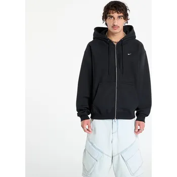 Pánská mikina Mikina Nike Solo Swoosh Men's Full-Zip Fleece Hoodie Black/ Black/ White XS