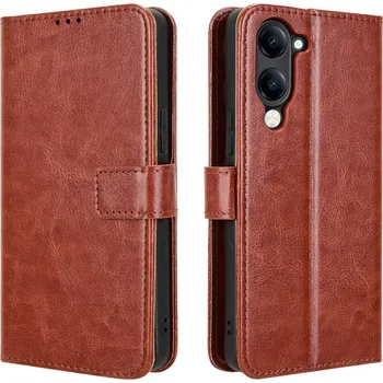 Pouzdro na mobilní telefon Crazy knížkové pouzdro na Vivo Y29s 5G - hnědé