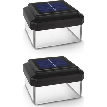 Venkovní osvětlení 2x GreenBlue solární LED světlo na stožár, 100x100mm, obálková stříška, GB128