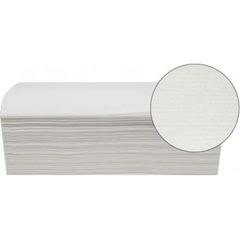 Papírový ručník Papírové ručníky Vella, bílá, 2-vrstvé, skládané V, 150 útržků, 23 x 25 cm, Kaczory 012