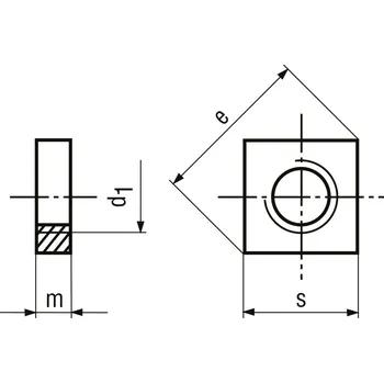 Šroub matice čtyřhranná čtyřhran ocel tř.4 ZB M8