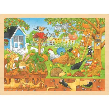 Puzzle Goki dřevěné puzzle Zákoutí naší zahrady 96 dílků
