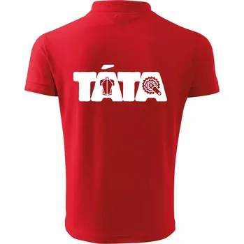 Pánská košile Táta nápis - cyklista - Polokošile pánská Pique Polo 203 - S ( Červená )