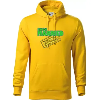 Pánská mikina Soon married without childern - Mikina pánská Cape s kapucí - M ( Žlutá )