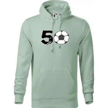 Pánská mikina Fotbal kulaté narozeniny 50 - Mikina pánská Cape s kapucí - 4XL ( Sage )