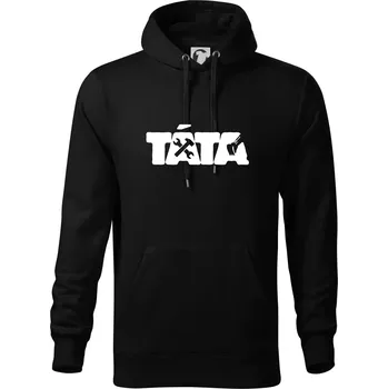 Pánská mikina Táta nápis - bagrista - Mikina pánská Cape s kapucí - 5XL ( Černá )