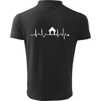 Pánská košile Ekg psí bouda - Polokošile pánská Pique Polo 203 - 4XL ( Dřevěné uhlí )