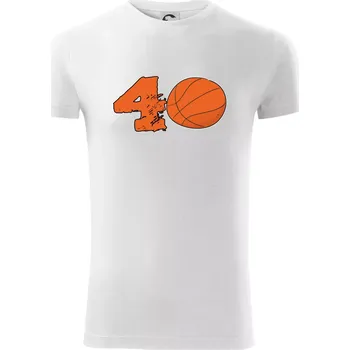 Pánské tričko Basketball kulaté narozeniny 40 - Viper FIT - Pánské zůžené tričko - L ( Bílá )