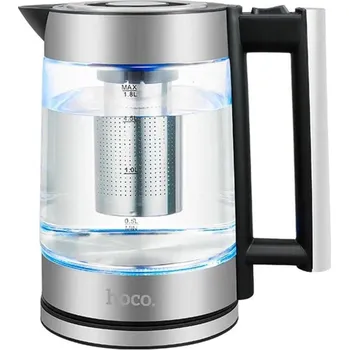 Rychlovarná konvice Ochranné tvrzené sklo Rychlovarná konvice Hoco 1,8L Ha01A Bórové sklo / nerezová ocel