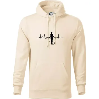 Pánská mikina EKG švihadlo - Mikina pánská Cape s kapucí - 4XL ( Mandlová )