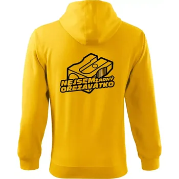 Pánská mikina Ořezávátko - Mikina s kapucí na zip trendy zipper - XL ( Žlutá )