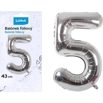 Balónek Luma Balónek nafukovací č. 5 - stříbrný / 43cm
