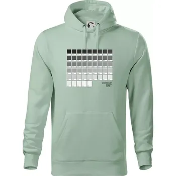 Pánská mikina 50 barevných odstínů šedi - Mikina pánská Cape s kapucí - M ( Sage )