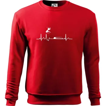 Pánská mikina EKG skok do dálky - Mikina Essential pánská - XL ( Červená )