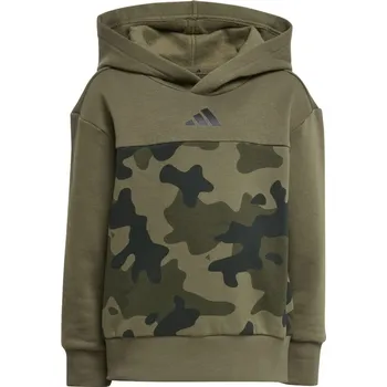 adidas Essentials Allover Print Hoodie Set Kids Olive/White 6-7 Years