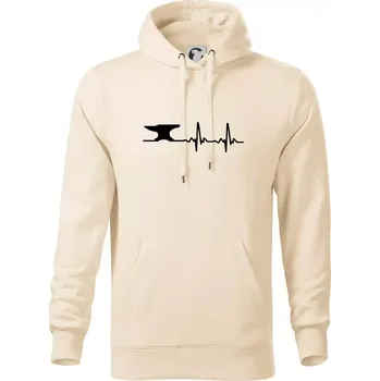 Pánská mikina EKG kovář - Mikina pánská Cape s kapucí - 4XL ( Mandlová )