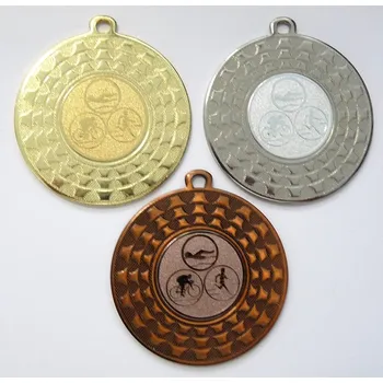 Triatlon medaile ME.107-74 Zde napište text na štítky a součet zadejte do košíku. Více informací viz.POPIS v dolní části.