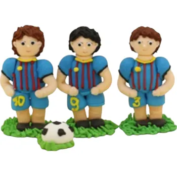 Jedlá dekorace na dort K Decor Cukrové figurky Fotbalisti 3ks Varianta: Modří