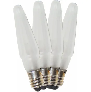 Vánoční dekorace Žárovky pro řetěz ASTERIA 14V/0,1A E-10 4ks bílé svíčky (1ks)