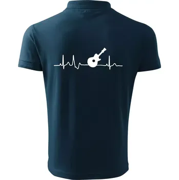 Pánská košile EKG akustická kytara - Polokošile pánská Pique Polo 203 - 4XL ( Námořní modrá (velmi tmavá - téměř černá) )