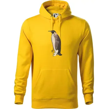 Pánská mikina Tučňák kreslený vodovými barvami - Mikina pánská Cape s kapucí - 4XL ( Žlutá )