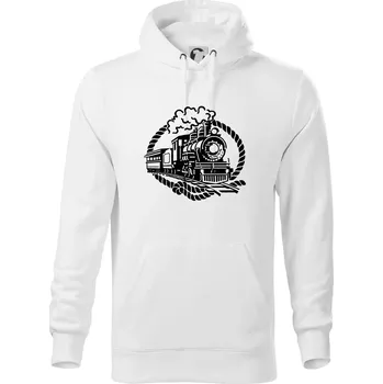 Pánská mikina Lokomotiva lano - Mikina pánská Cape s kapucí - XL ( Bílá )