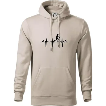 Pánská mikina EKG nordic walking muž - Mikina pánská Cape s kapucí - 4XL ( Ledově šedá )