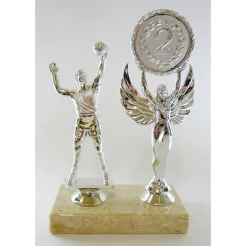 Volejbal trofej-MUŽ-stříbro F21-654-2 DO KOŠÍKU ZADEJTE SOUČET ŠTÍTKŮ !!! - Více informací viz. POPIS v dolní části.