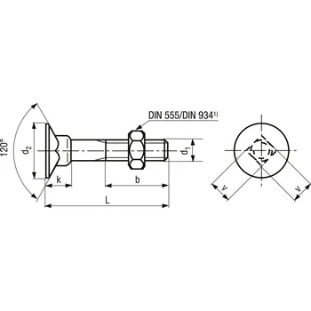 Šroub šroub zapuštěná ocel 4.6 ZB M8 60 mm