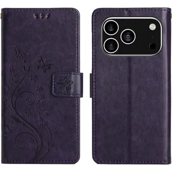 Pouzdro na mobilní telefon Flowers knížkové pouzdro na iPhone 17 Pro - tmavěfialové