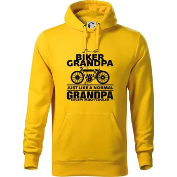 Pánská mikina Biker Grandpa - Mikina pánská Cape s kapucí - S ( Žlutá )