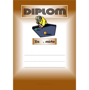 Kulečník diplom A4 č.4 Budete vyplňovat na PC - zde napište BEZ LINEK.