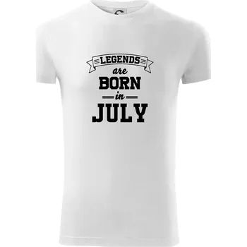 Pánské oblečení Legends are born in July - Viper FIT - Pánské zůžené tričko - 3XL ( Bílá )