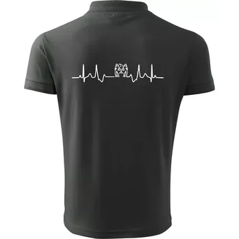 Pánská košile Shih-tzu ekg hlava - Polokošile pánská Pique Polo 203 - 4XL ( Tmavá břidlice (šedá se zeleným nádechem) )
