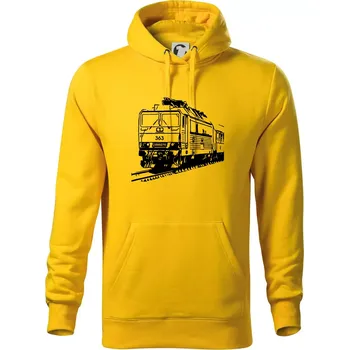 Pánská mikina Vlak 363 - Mikina pánská Cape s kapucí - L ( Žlutá )