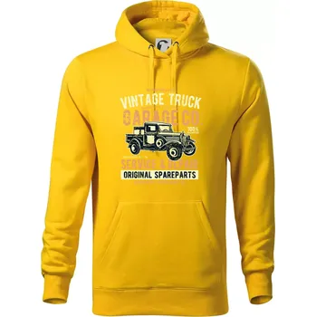Pánská mikina Vintage Truck - Mikina pánská Cape s kapucí - XL ( Žlutá )