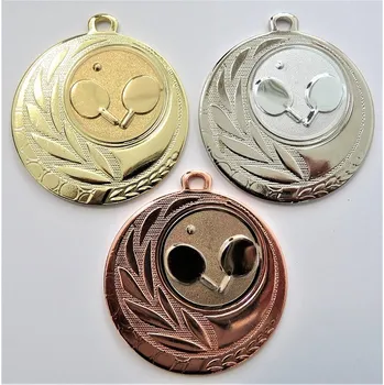 Stolní tenis medaile D110-A22 - změna emblému viz.další foto. Zde napište text na štítky a součet zadejte do košíku. Více informací viz.POPIS v dolní části.