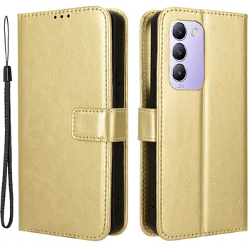 Pouzdro na mobilní telefon Crazy knížkové pouzdro na Vivo V40 SE 4G/5G - zlaté